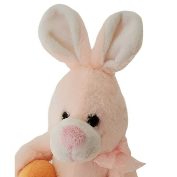 Easter Bunny Rabbit Plush Carrot Soft Stuffed Animal Toy Gift Basket Baby Pink - Picture 3 of 8